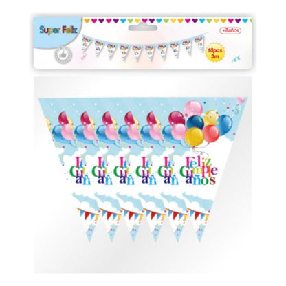 Cotillón Retro Vintage Ochentero Guirnalda Banderín