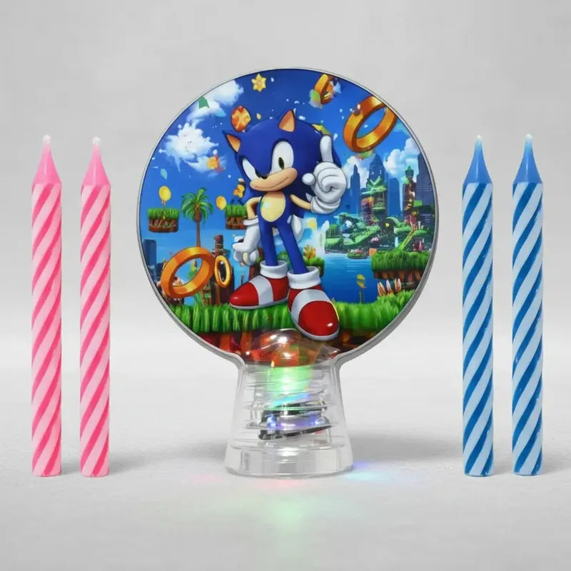 Vela De Cumpleaños Luminosa Sonic