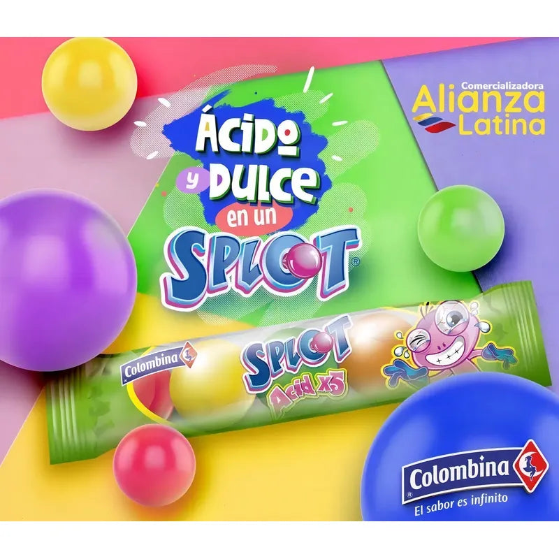 Chicle Ácido Splot Colombina Pack 24 Unidades