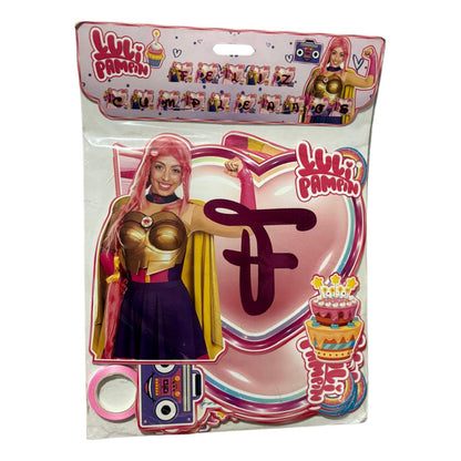 Banderín Colgante Feliz Cumpleaños Luli Pampim 3d Rosa
