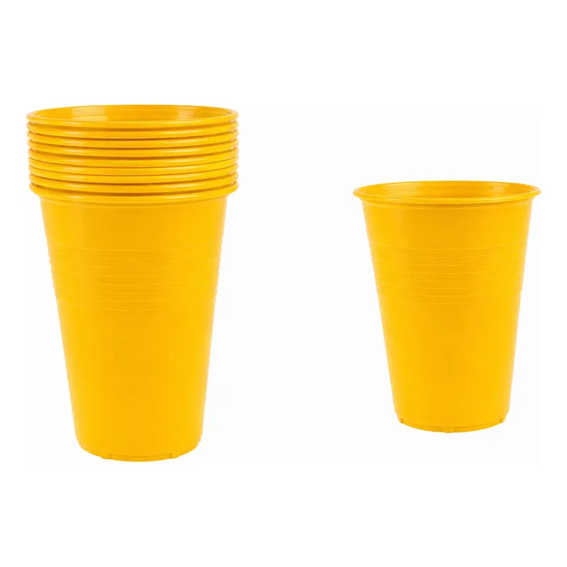 Pack 50 Vasos Plásticos De Color Para Fiestas 10oz - 300cc Amarillo