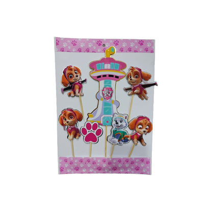 Pack 7 Topper De Torta De Cumpleaños Sky Paw Patrol