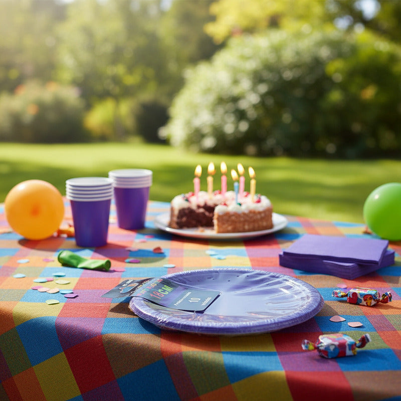 Pack 10 Platos Plásticos De Color A Elección Celebraciones