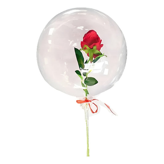 Globo Burbuja Con Rosa Redondo San Valentin Dia Del Amor