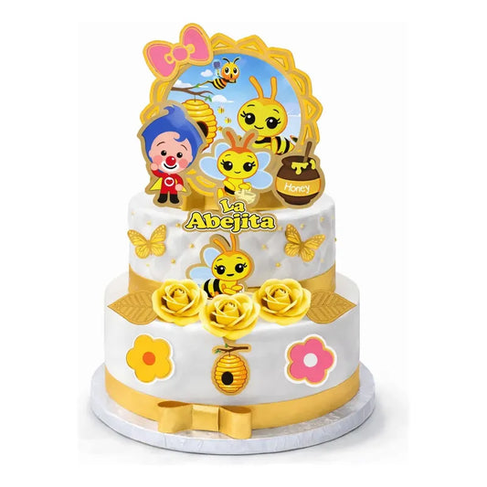Cake Topper Plim Plim Y La Abejita Para Cumpleaños Amarillo