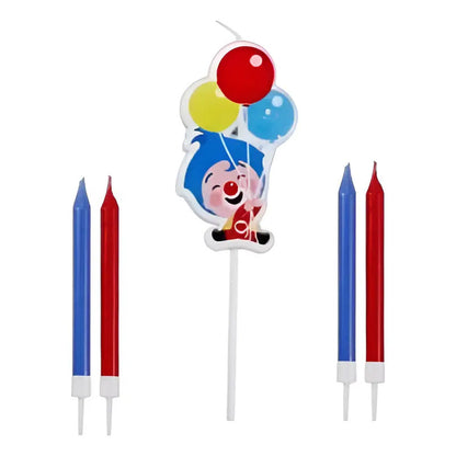 Set Velas De Cumpleaños Payaso Plim Plim