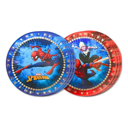 Pack 6 Platos Cumpleaños Spiderman Marvel Rojo