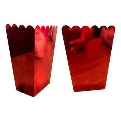 X 6 Cajas Metalizadas Para Cabritas Y Palomitas Fiesta