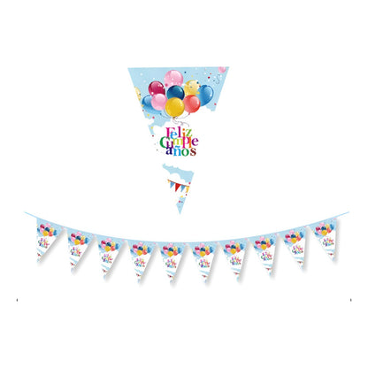 Cotillón Retro Vintage Ochentero Guirnalda Banderín