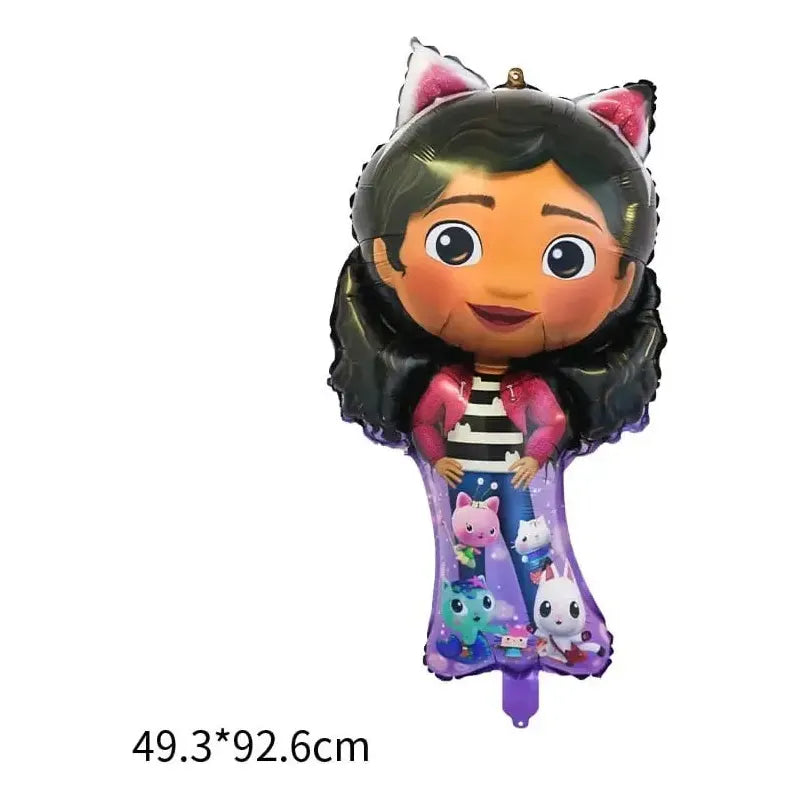Set De 5 Globos Metálicos De La Casa De Muñecas De Gabby Para Fiestas Varios