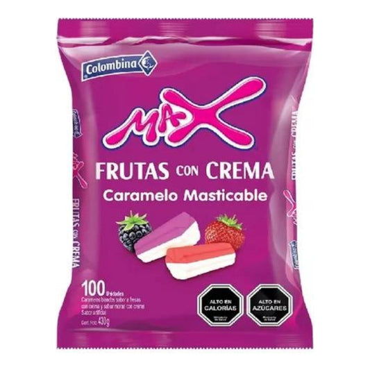 Pack 100 Caramelos Masticables Max Frutal