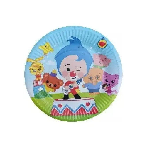 Pack 10 Platos De Carton Payaso Plim Plim Cumpleaños