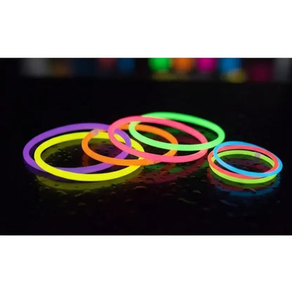 Pack 100 Pulseras Fluor Para Fiestas En Colores Surtidos