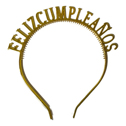 Cintillo Feliz Cumpleaños Festejado Dorado