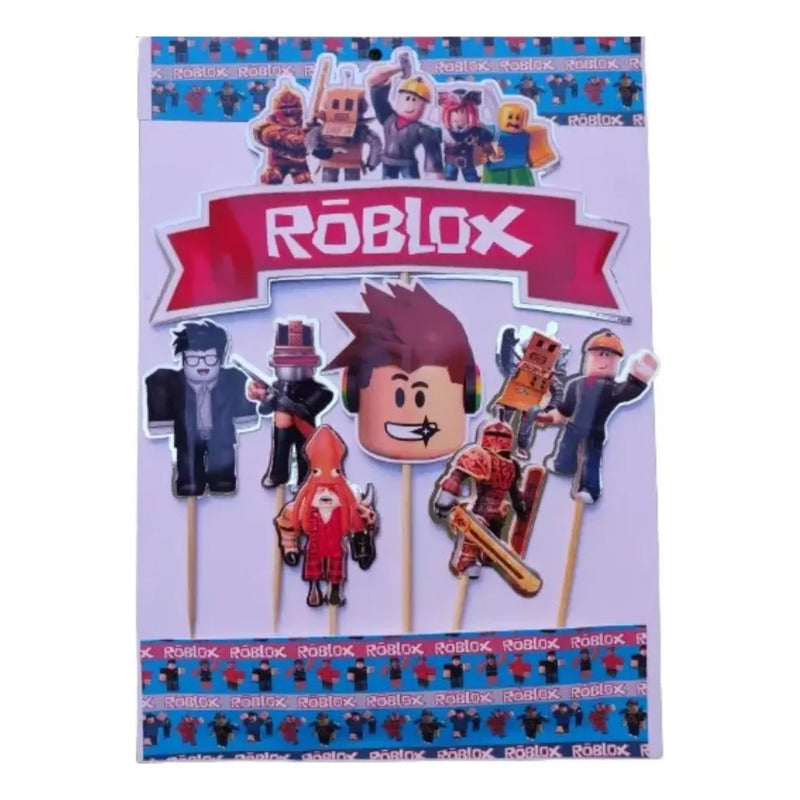 Pack 5 Topper Torta De Roblox Cotillón Cumpleaños