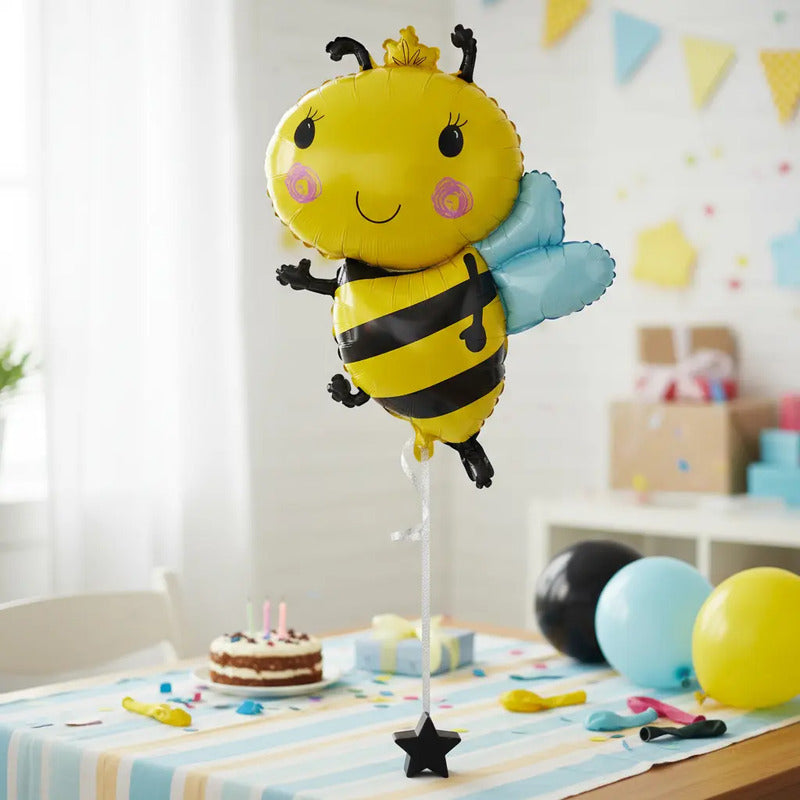 Globo Decorativo Mylar Metalizado Abejita 89.5 Cm Amarillo