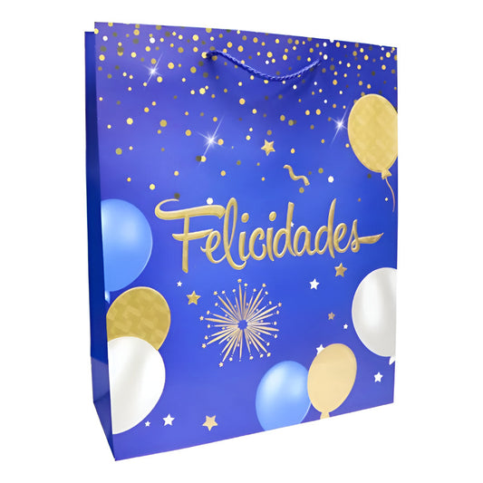 Bolsa De Regalo Cumpleaños Colores Estrellas 18x23 Cm