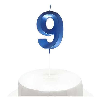 Vela De Cumpleaños Numeral Azul Brillante 5x7 Cm