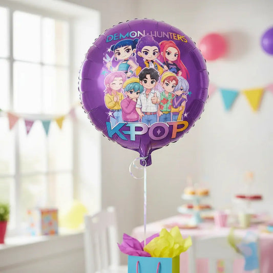 Pack 10 Globos Metálicos Guerreras Kpop Demon Hunters Violeta