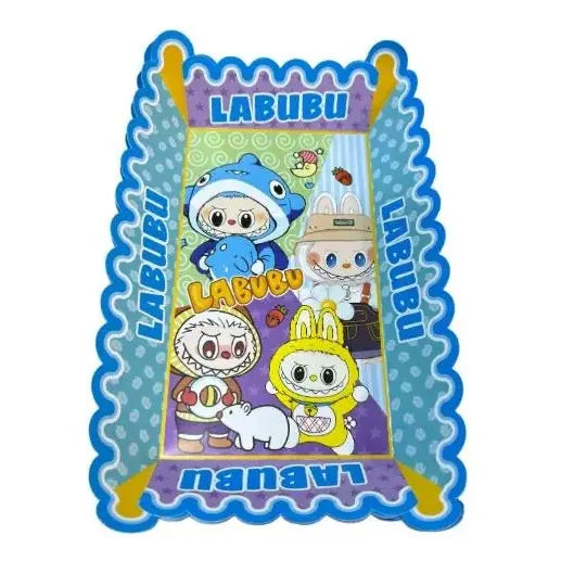Pack 6 Bandejas Decorativas Cumpleaños Labubu Celeste
