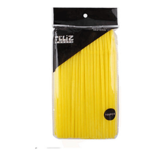 100 Bombillas Plásticas De Color Desechables