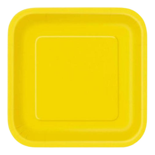 10 Platos De Cartón Cuadrados De Colores Cumpleaños 18 Cm