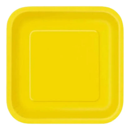 10 Platos De Cartón Cuadrados De Colores Cumpleaños 18 Cm