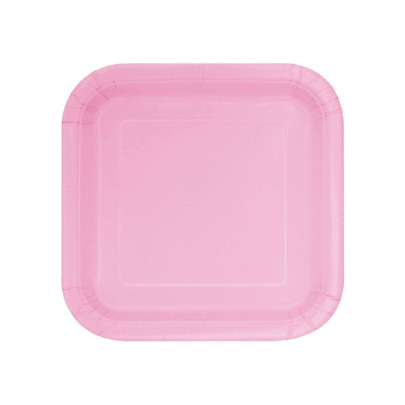 10 Platos De Cartón Cuadrados De Colores Cumpleaños 18 Cm