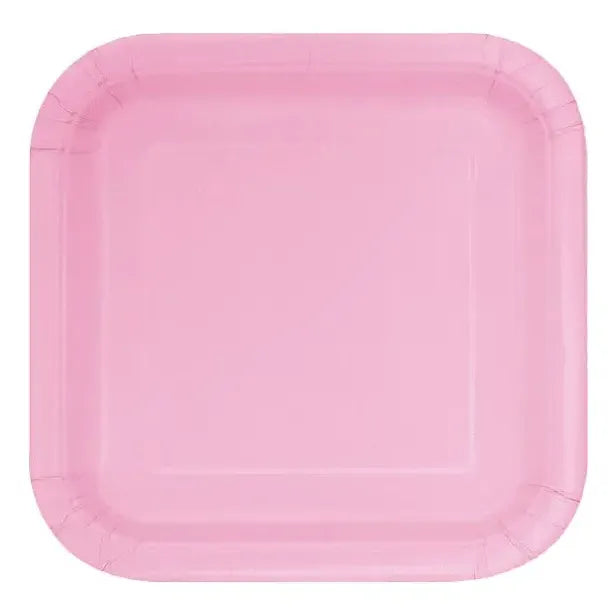 10 Platos De Cartón Cuadrados De Colores Cumpleaños 18 Cm