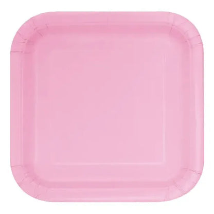 10 Platos De Cartón Cuadrados De Colores Cumpleaños 18 Cm