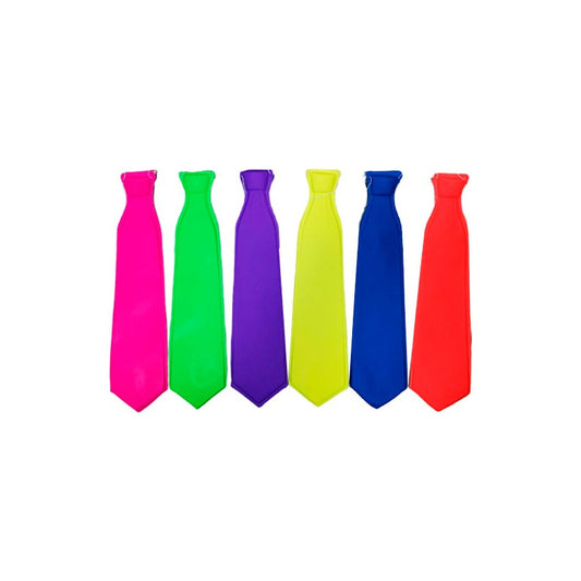 Pack 4 Corbata Fluor Unicolor Fiesta Neon