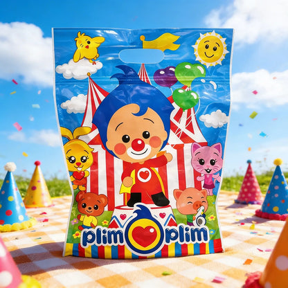 10 Bolsa Para Dulces Herméticas Cumpleaños Payaso Plim Plim