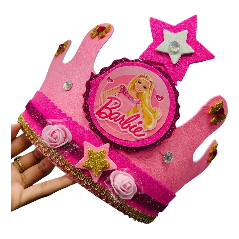 Corona De Cumpleaños Festejado Barbie Rosa