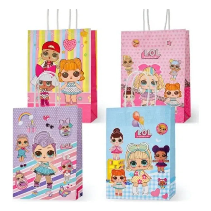 12 Bolsas De Cotillón Lol Surprise! Para Cumpleaños Niña Rosa