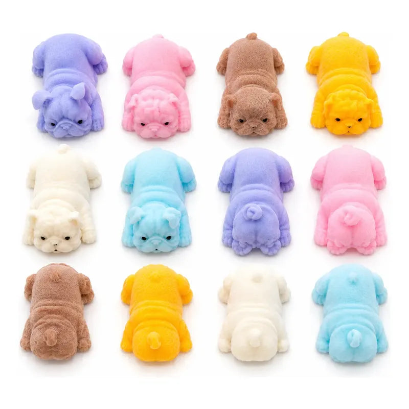 12 Squishy Perritos Aterciopelado Antiestrés Kawaii Mochi Surtido
