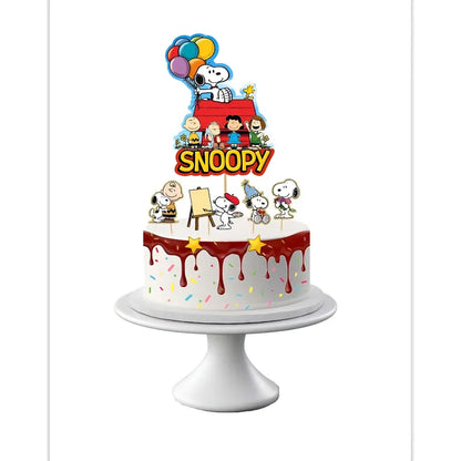 Pack 5 Topper Para Torta Cumpleaños Snoopy