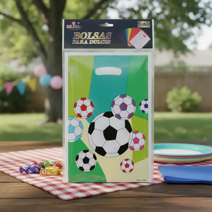 Pack 10 Bolsas Dulceras Futbol Plasticas Multicolor Fútbol
