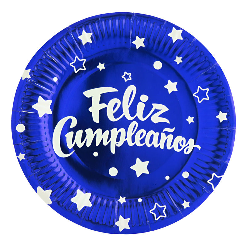 Pack 10 Platos De Feliz Cumpleaños Con Diseño