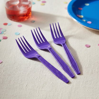 Pack 20 Tenedores Plásticos De Color Para Fiestas