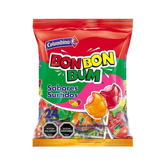 Bon Bon Bum Chupetes Sabores Surtidos ( 24 Unidades )