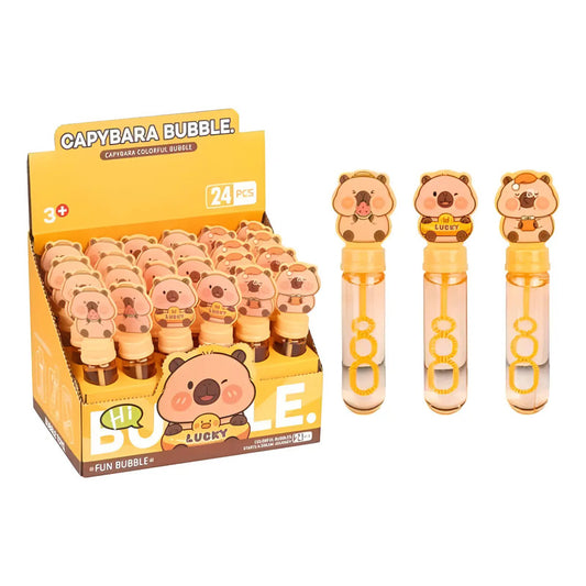 Sorpresas Niños Cumpleaños 24 Burbujas Capibara 13 Cm Marrón