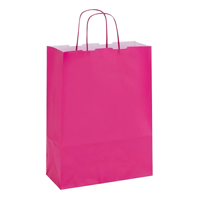 Pack 12 Bolsas De Papel Kraft De Color 27x21x11 Cm