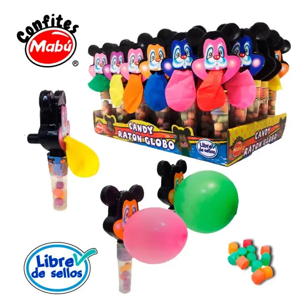 Confite Confites Mabu Ratón Globo Frutas Pack X 20
