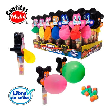 Confite Confites Mabu Ratón Globo Frutas Pack X 20