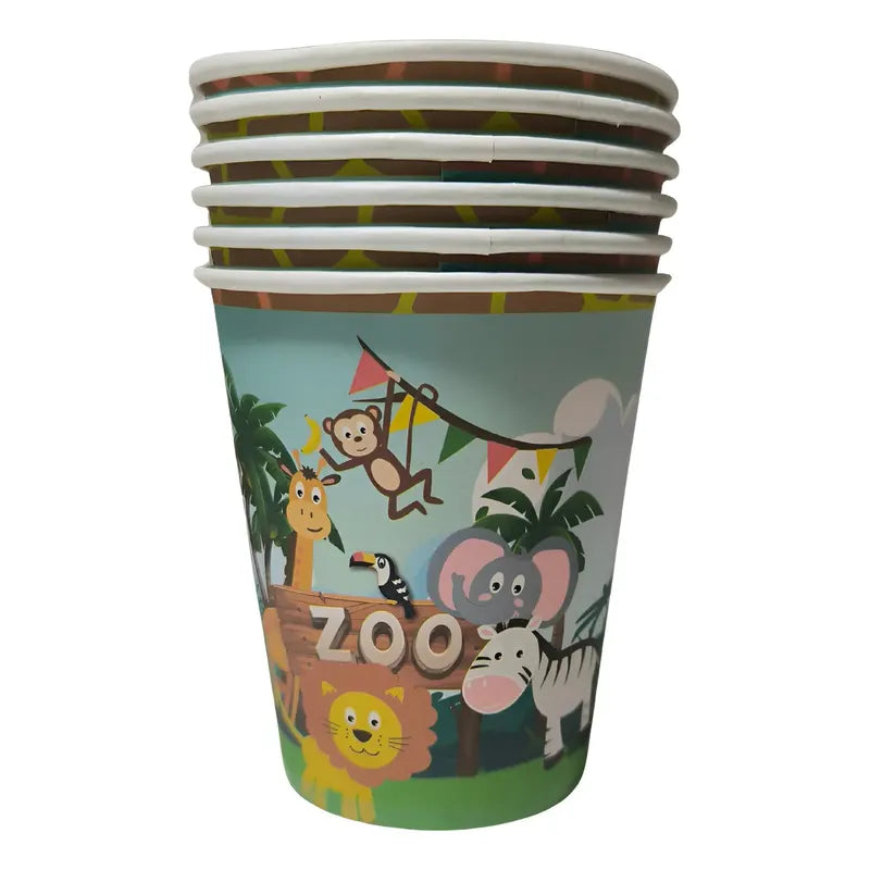 Vasos De Cumpleaños Animales Safari (6 Unidades) Verde