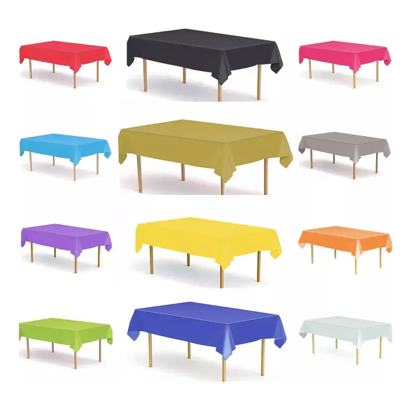 Mantel Plástico De Colores 137 X 183 Cm Color Azul Liso