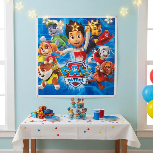 Pendon De Cumpleaños Paw Patrol Pvc Decoración Fiestas Azul