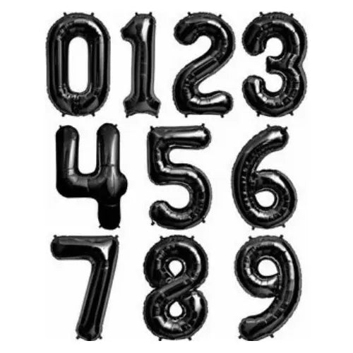 Número De Globo Negro 70 Cm