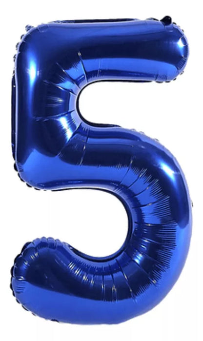 Globo Número Color Azul Metalizado De 1 Mt