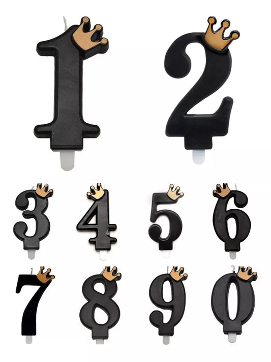 Vela De Cumpleaños Numero Negro